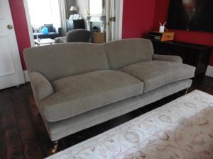 recovered upholstered sofa